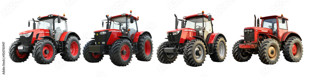 Obraz premium Set of Agricultural tractor Isolated on transparent background