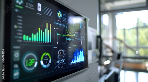 Wallpaper Mural Smart Home Control Panel Displaying Energy Usage and Environmental Metrics for Eco-Friendly Technology Torontodigital.ca