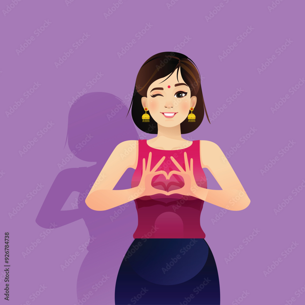 Indian Girl Expressions Pose, Beautiful Girl Character Design Vector Indian Girl Expressions Pose, Beautiful Girl Character Design Vector