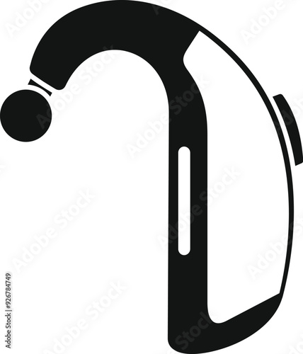 Modern hearing aid icon in simple style showing assistance for hearing loss