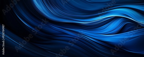 Abstract Blue Swirling Waves Background