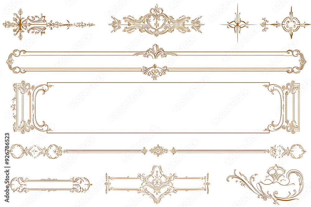 Gold ornament on a white background. Isolated. 3D illustration Gold ornament on a white background. Isolated. 3D illustration