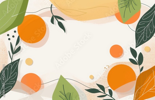 Thank you for your order and we hope that you love it. elegant script, simple background with geometric shapes in green, white, beige, and blue, clean modern style, professional business card design