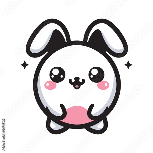 Playful Bunny Mascot, bubbly bunny cute mascot, Friendly Bunny mascot Logo