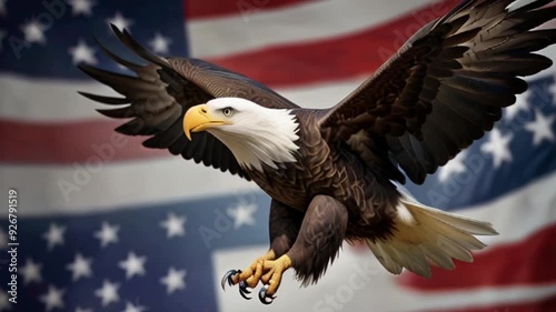 Majestic Bald Eagle with American Flag - Patriotic Theme Video