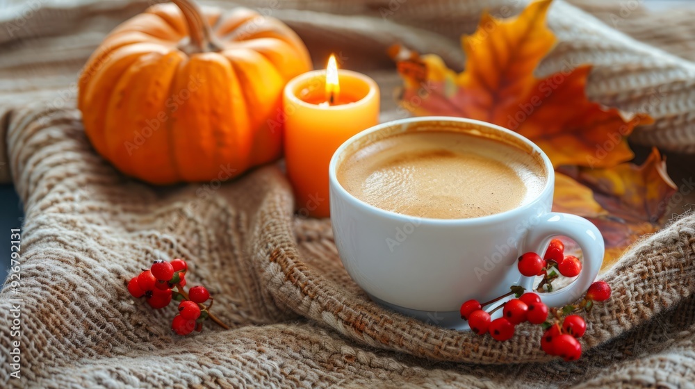 cup of coffee on autumn background. cup of coffee on autumn background.