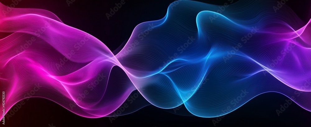 Obraz premium Abstract Neon Waves Background