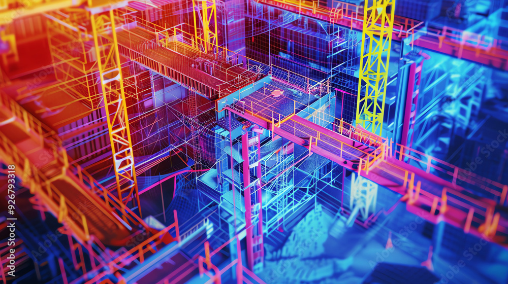 a construction site with a building under construction, a construction site with a building under construction,
