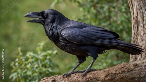 raven on the ground