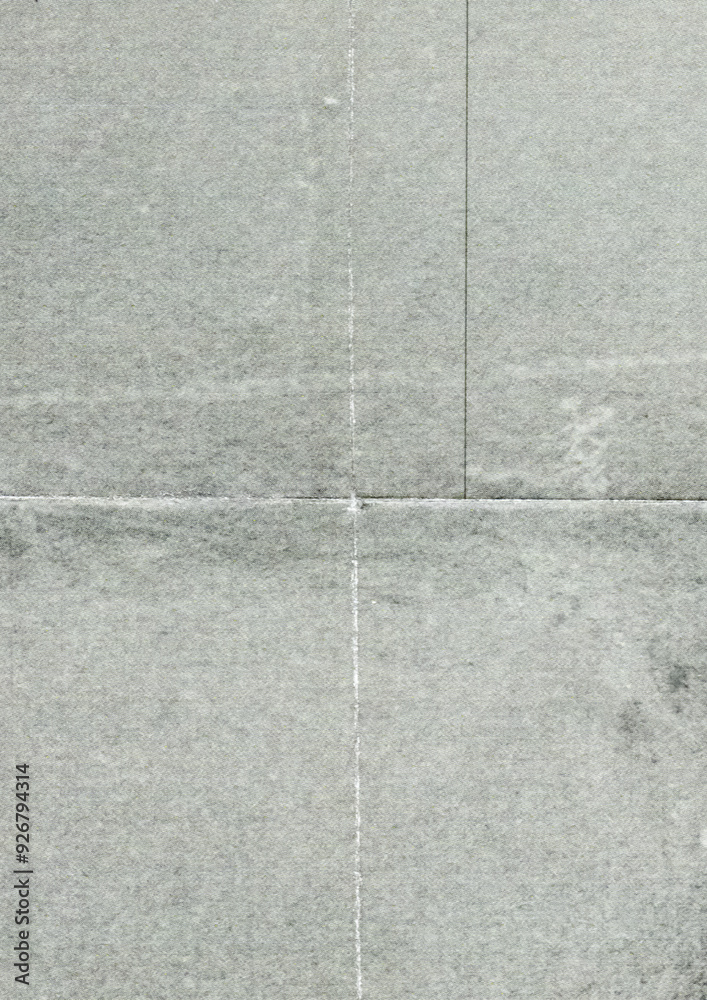 Fototapeta premium paper surface scan, texture of half folded black toner paper, cool poster overlay, photo copy effect layer. 