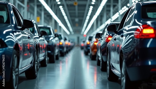 Wallpaper Mural An automobile factory assembly line with vehicles nearing completion, emphasizing depth and symmetry in production technology.






 Torontodigital.ca