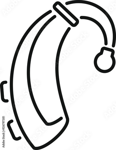 Modern hearing aid device improving hearing for people with hearing loss