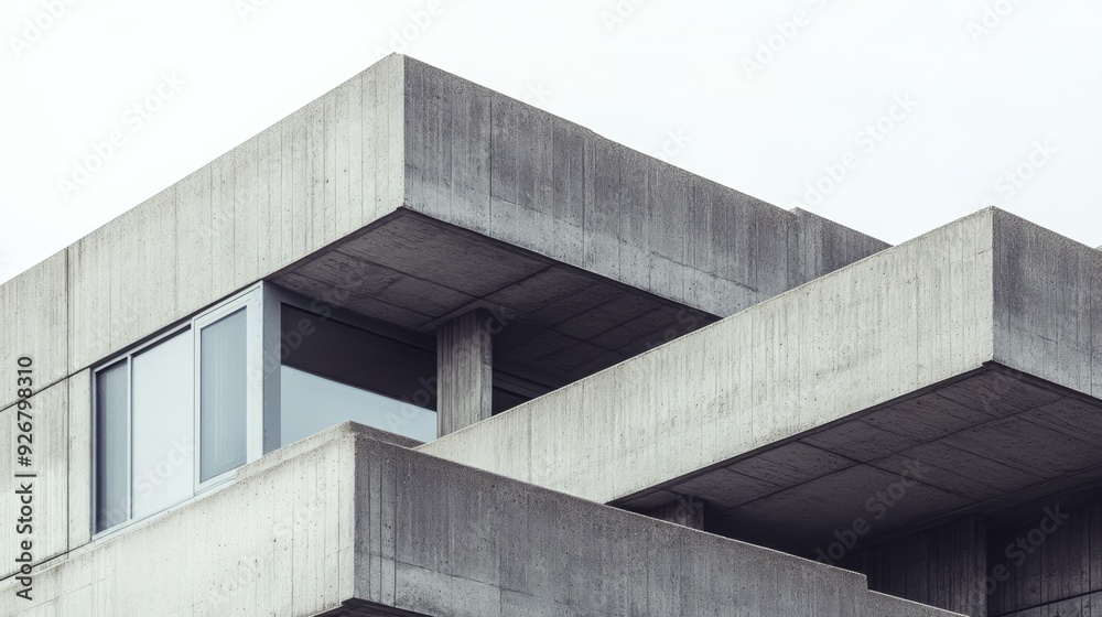 A close up of a building with windows and an airplane, AI A close up of a building with windows and an airplane, AI