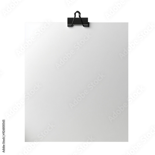 Obraz na płótnie blank paper sheet with a binder clip with transparent background (png image), a.i generated w salonie
