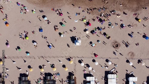 Vista cenital de Drone de la playa de Pinamar en la costa atlantica de la provincia de Buenos Aires, Argentina photo