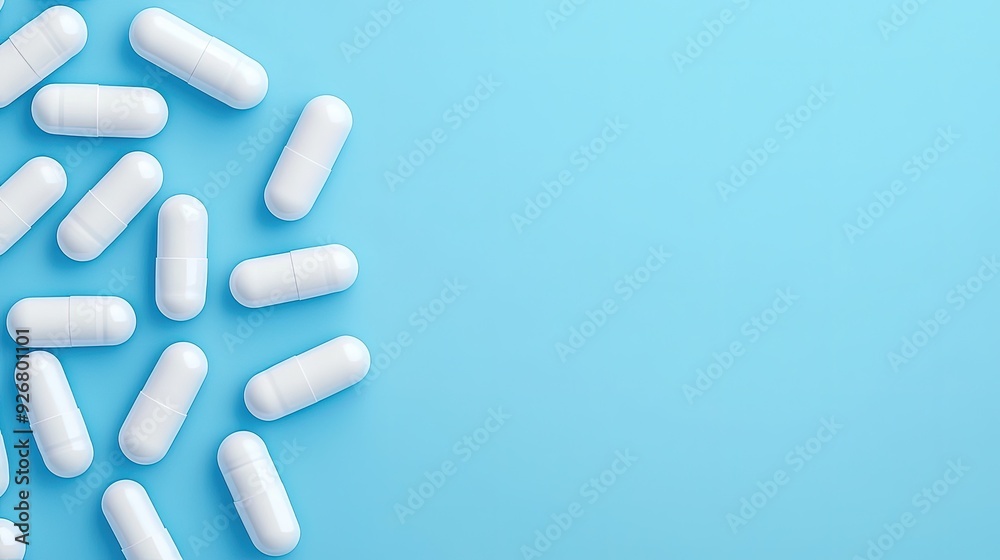 Serene Pill Collection on Turquoise Background