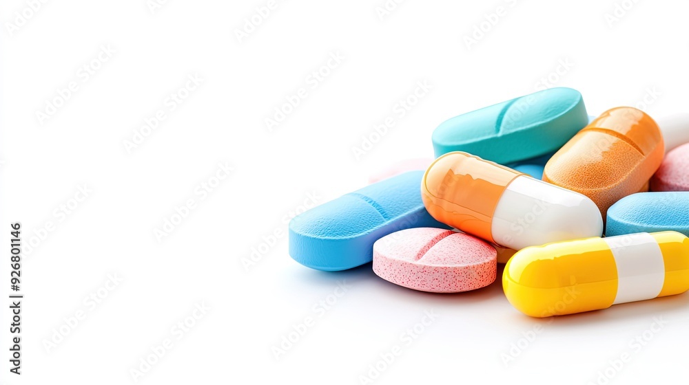 Vibrant Mix of Colorful Pills and Shapes Vibrant Mix of Colorful Pills and Shapes