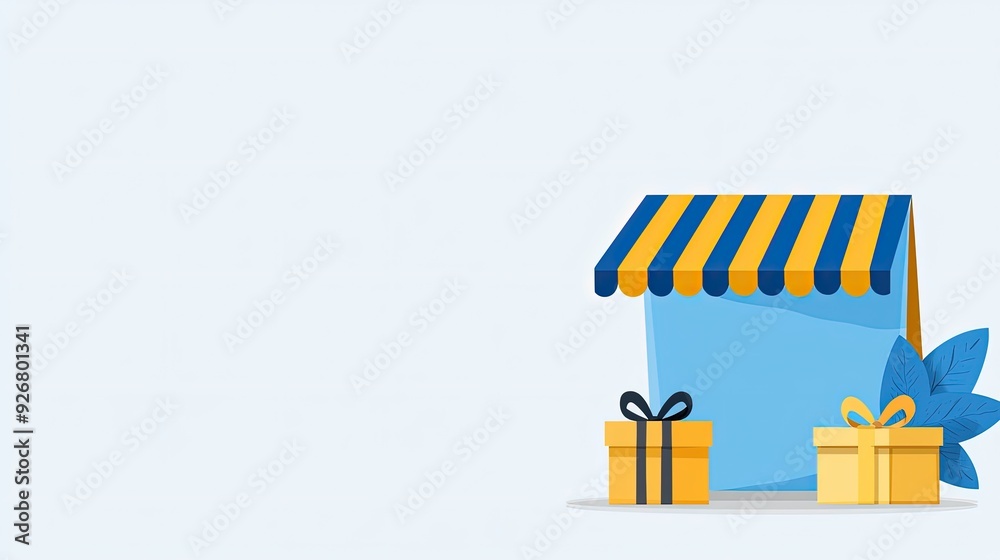 Vibrant Gift-Giving Scene on Plain Background Vibrant Gift-Giving Scene on Plain Background