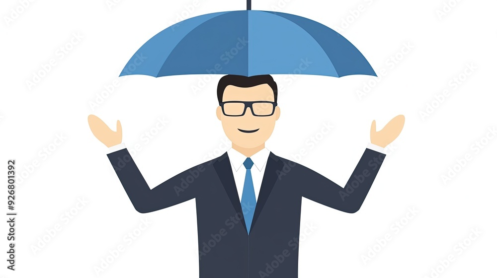A Man Holding an Umbrella Against Unknown Threats A Man Holding an Umbrella Against Unknown Threats