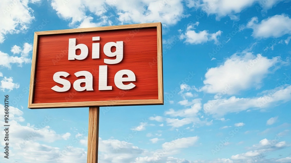 Vibrant Red Sale Sign with Bold Lettering Vibrant Red Sale Sign with Bold Lettering
