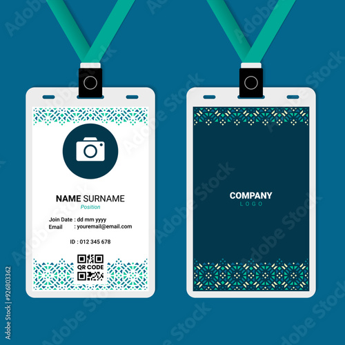 Oriental Islamic Ornament ID Card Design for Business or Company