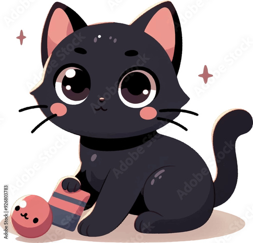 cute cartoon black cat