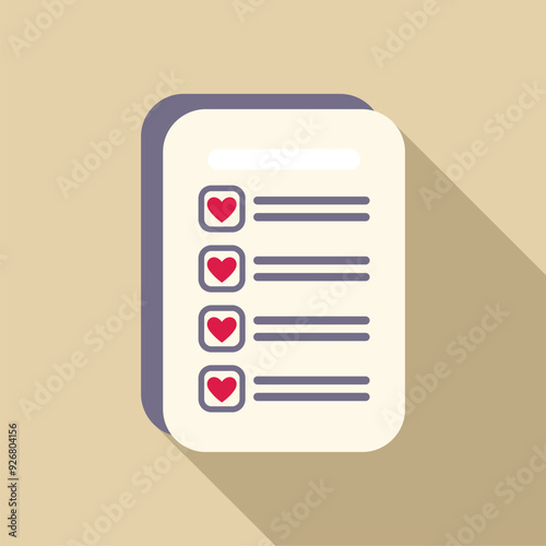 Wish list icon showing things people are wanting and hoping for in a visual very suitable for valentine's day