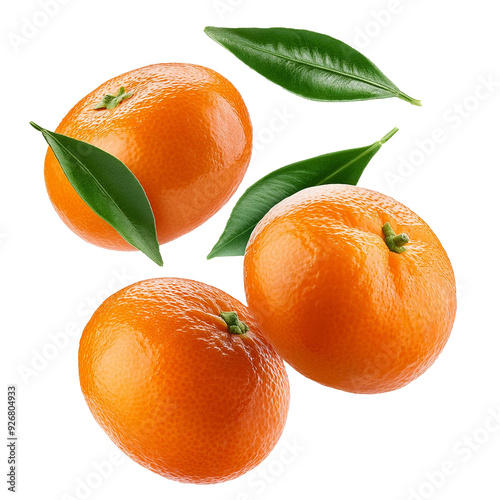 Falling Calamondins Isolated on White Background photo