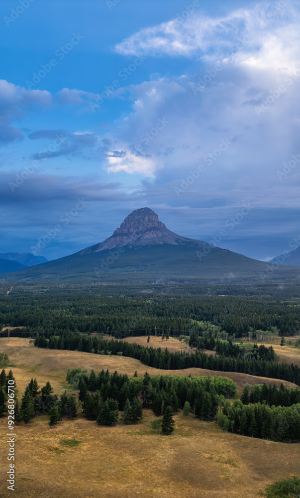 Canadian rocky Mountains nature background. Cloudy Summer sunrise Canadian rocky Mountains nature background. Cloudy Summer sunrise