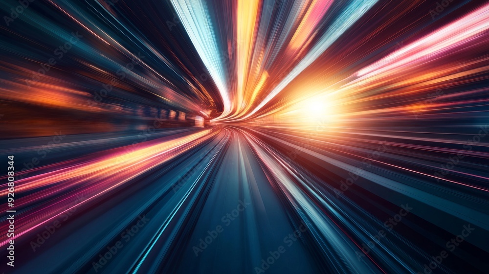 Panoramic high speed technology concept, light abstract background Panoramic high speed technology concept, light abstract background