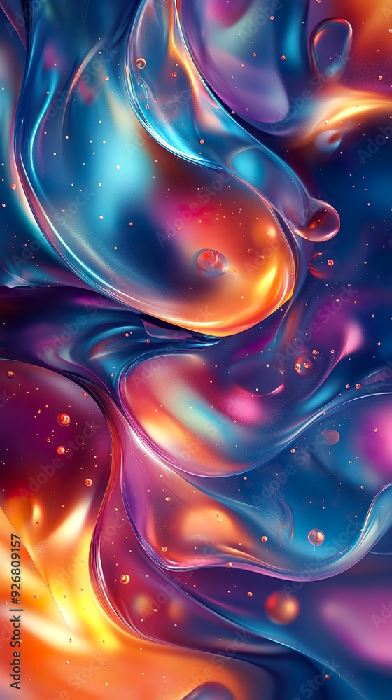 Liquid gradient waves creating fluid geometric abstract design picture Liquid gradient waves creating fluid geometric abstract design picture