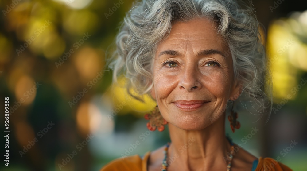 Portrait of a mature woman smiling at the camera Portrait of a mature woman smiling at the camera