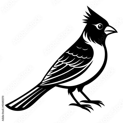 Cardinal silhouette vector art illustration