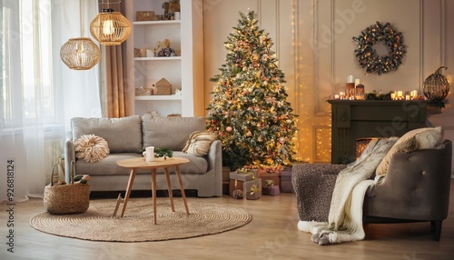 Salon de Noël Épuré