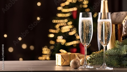 Célébration Festive avec Flûtes de Champagne