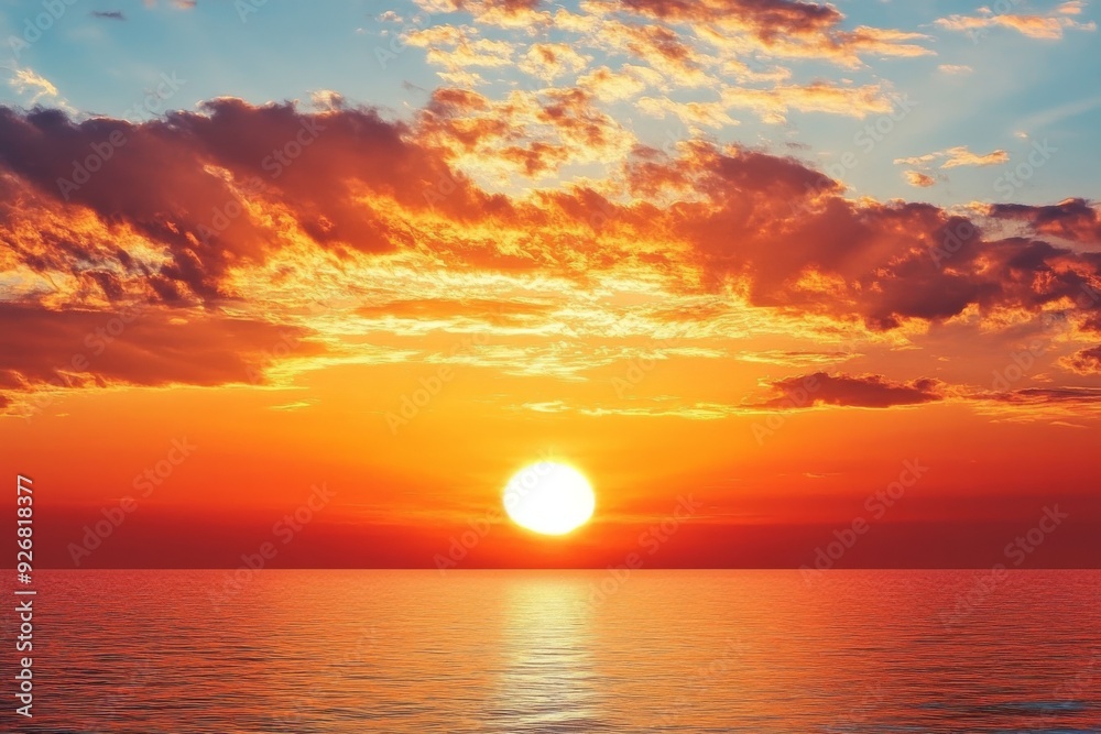 Serene summer sunset over the sea with golden sunlight reflecting on the water and soft clouds in the sky, creating a peaceful and tranquil atmosphere. Serene summer sunset over the sea with golden sunlight reflecting on the water and soft clouds in the sky, creating a peaceful and tranquil atmosphere.