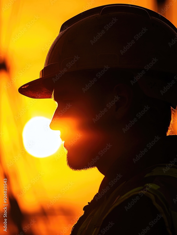Firefighter Silhouette at Sunset
