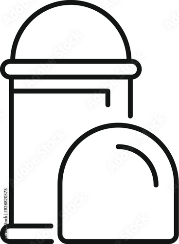 Military bunker is protecting from bombing at wartime, line icon concept