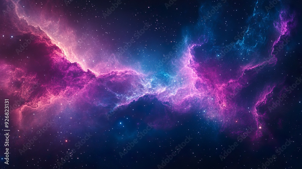 Obraz premium Abstract patterns of celestial forms in a cosmic nebula galaxy background