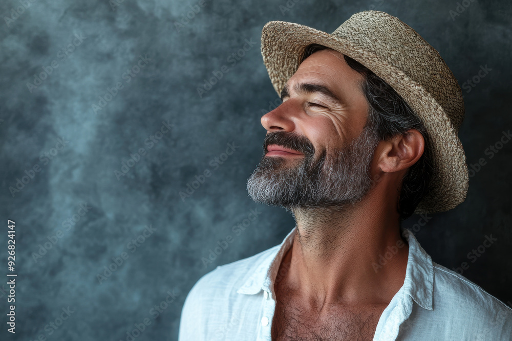 A close up of a man's face with her eyes closed A close up of a man's face with her eyes closed