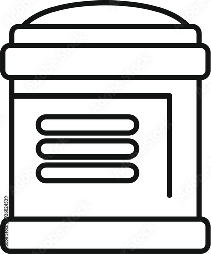 Protein powder container is being used to store sports nutrition supplements