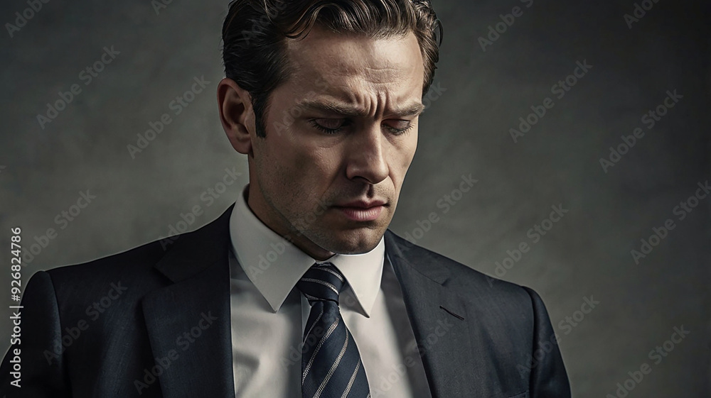 A sad business man is sitting and in very deep thinking, A sad business man is sitting and in very deep thinking,