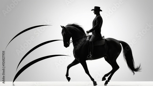 minimalist man riding a horse