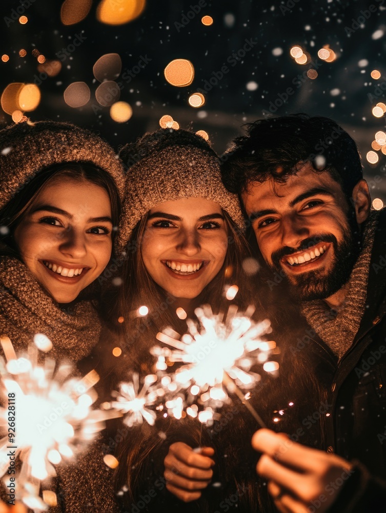 Couple's Joyful Winter Night Couple's Joyful Winter Night