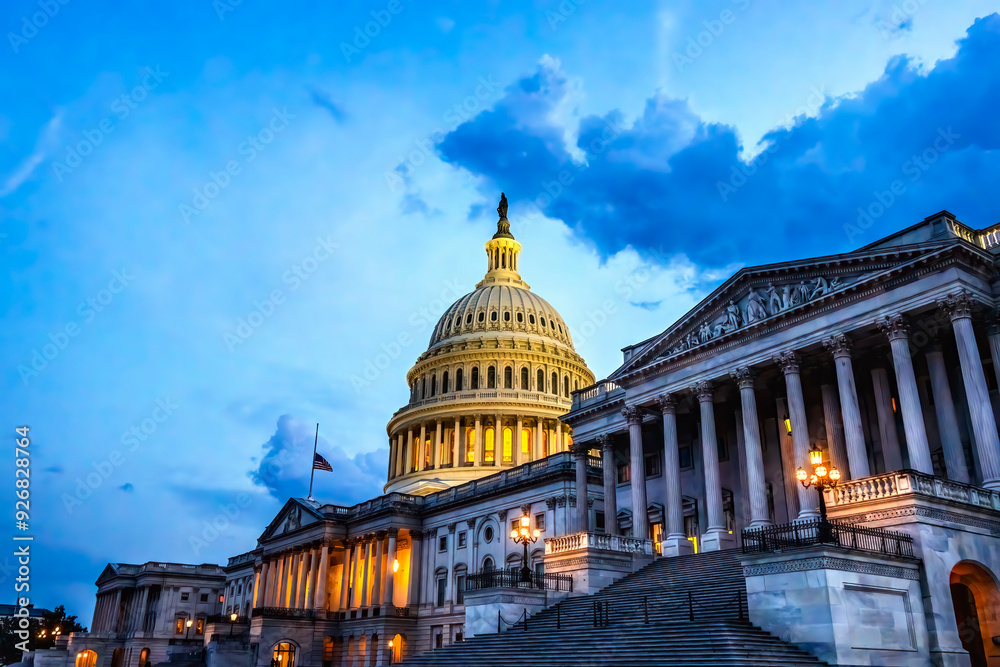 US Capitol Noth Side Illuminated Washington DC