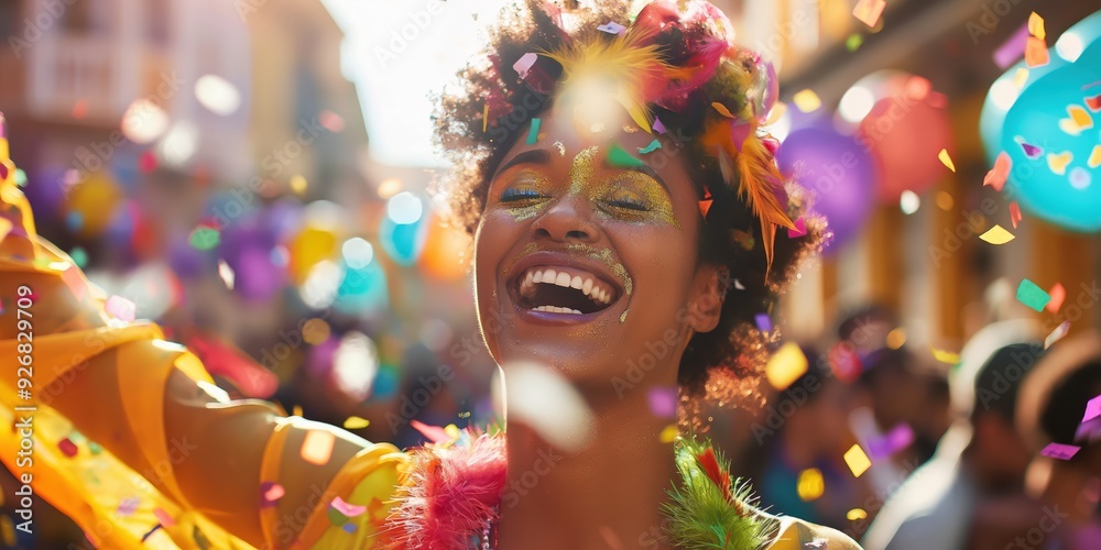 Joyful Woman Celebrating with Confetti created by ai Joyful Woman Celebrating with Confetti created by ai