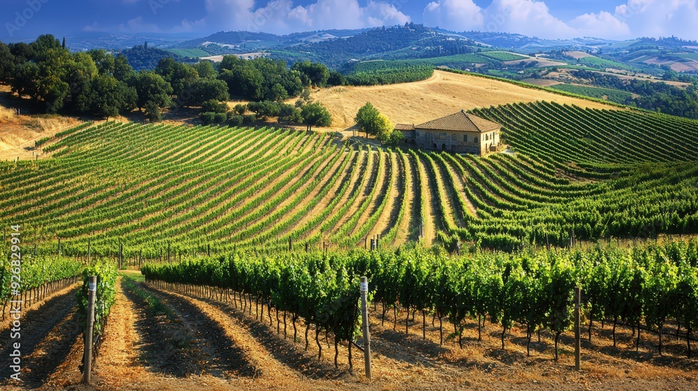 Fototapeta premium Picturesque Italian Vineyard Landscape.