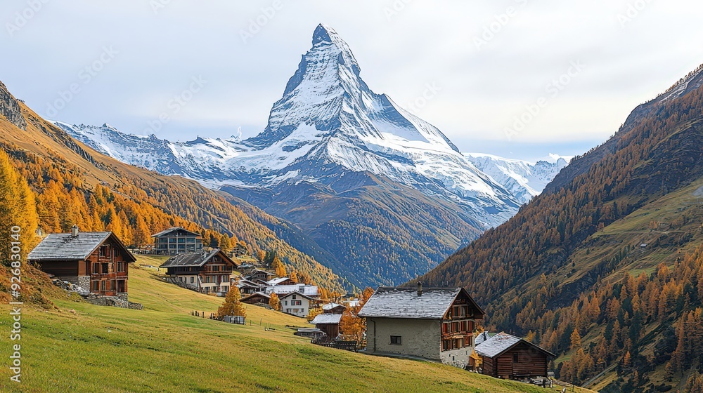 Mountain Village with Matterhorn View. Mountain Village with Matterhorn View.