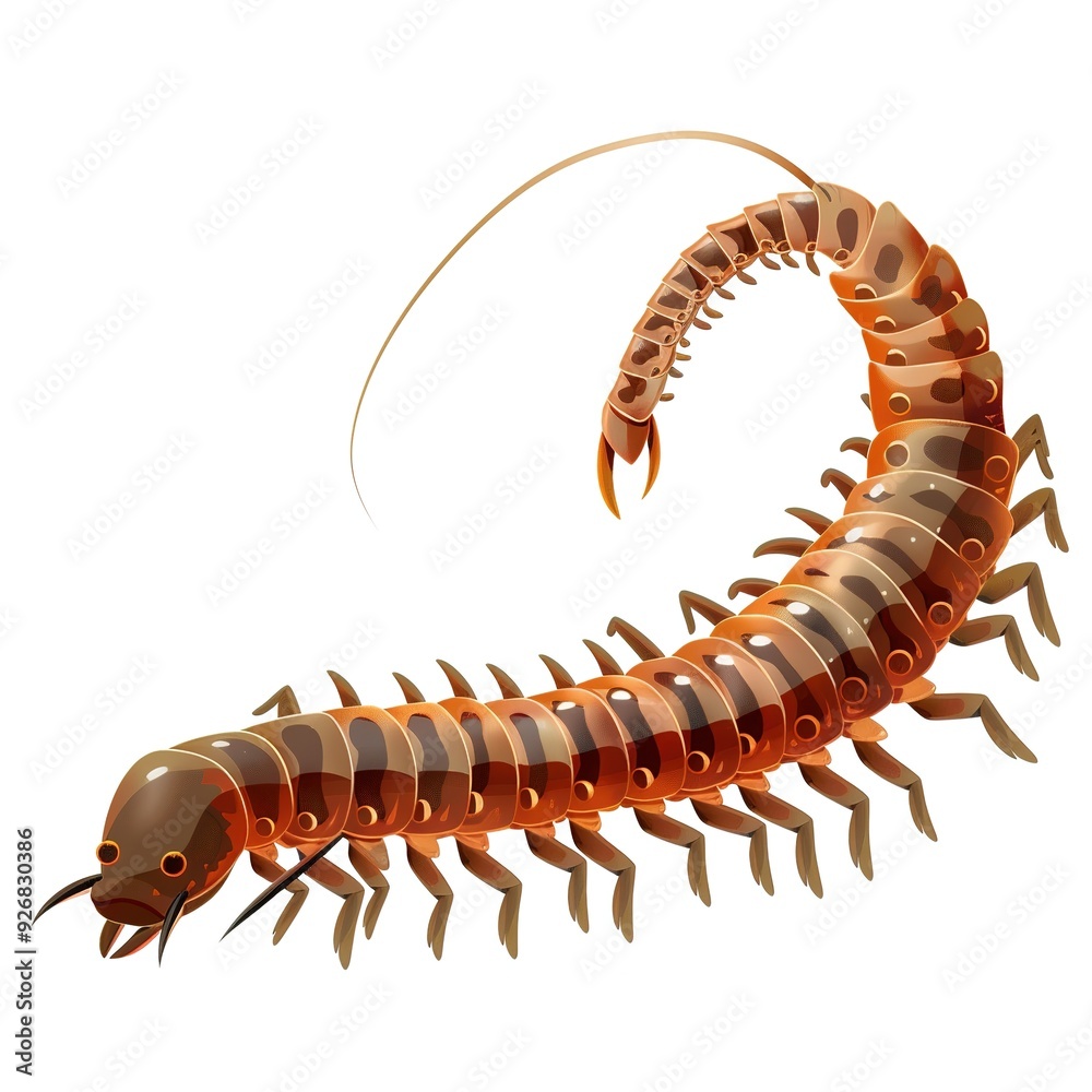 Fototapeta premium Centipede Gravity element animal cartoon isolated whitebackground 16:9