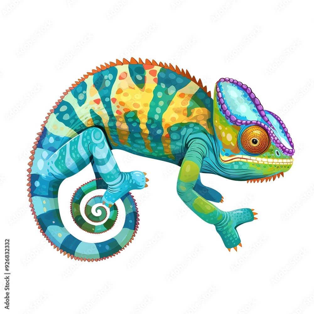 Naklejka premium Chameleon Sound element animal cartoon isolated whitebackground 16:9